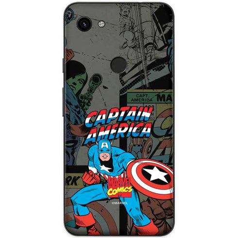 Marvel Classic Comics Captain America Vintage Google Pixel 3a XL Skin